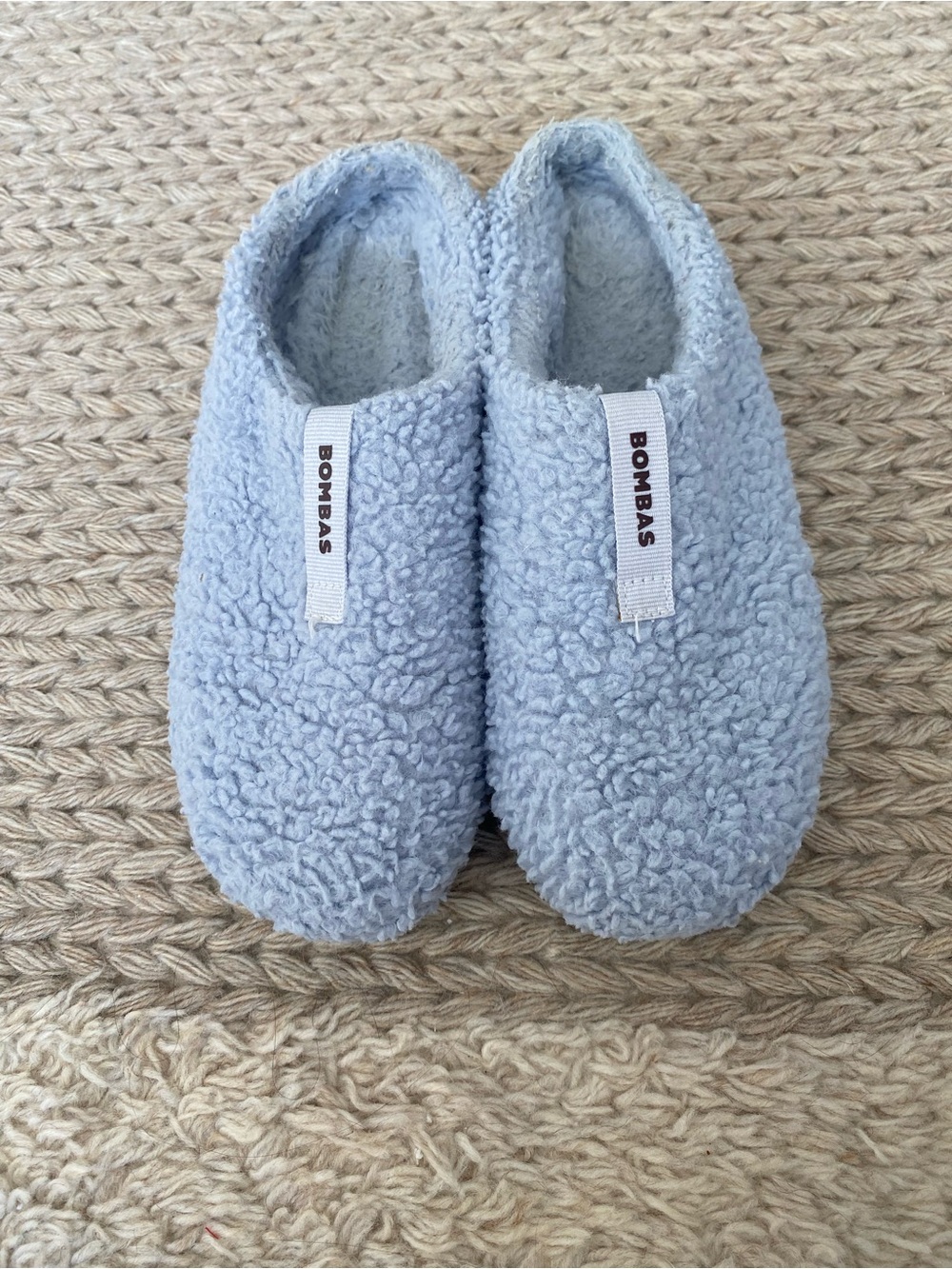 Bombas Light Blue Sherpa Slip-On Slippers